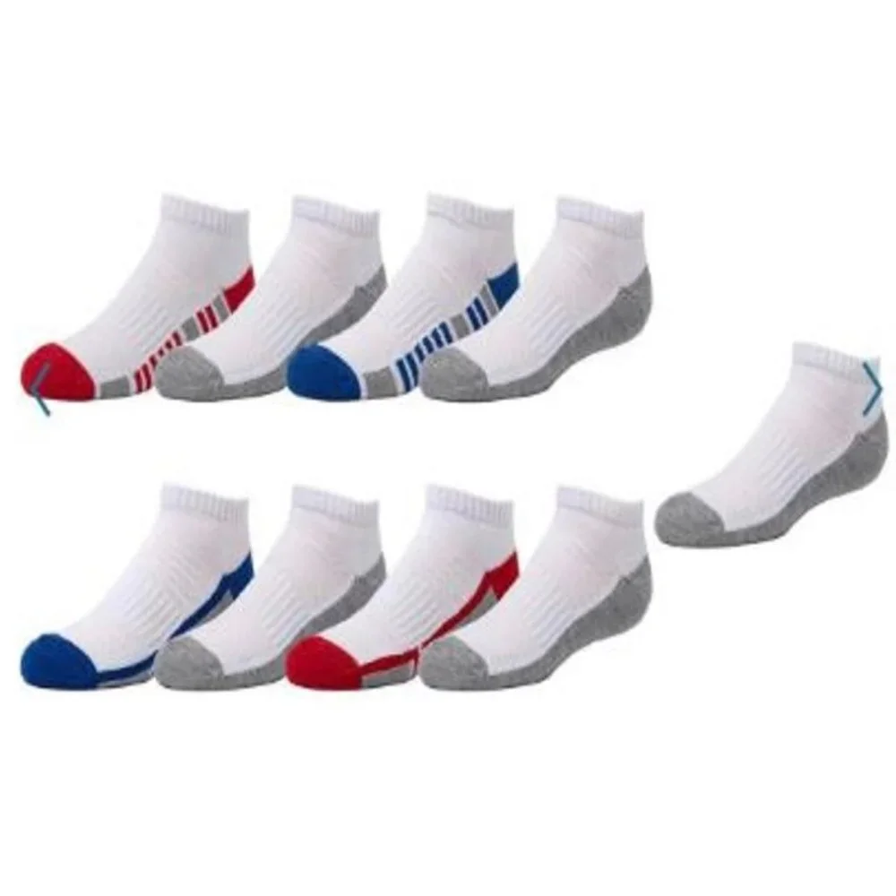 Boys No Show Socks Sports Performance Arch Support Reinforced Lot 18 pair